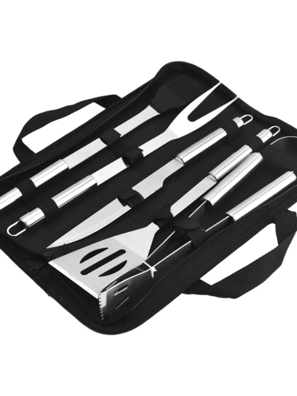 01 Set 5 Utensilios Parrilla Asados Acero I